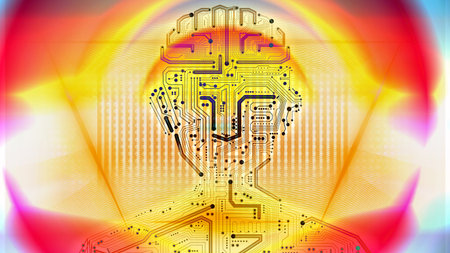 The background is dark and the light reflected within the structure of the middle man.