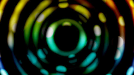 Colorful circles stacked on several piecesの写真素材