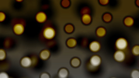 Small circles spread across the area in the darkの写真素材