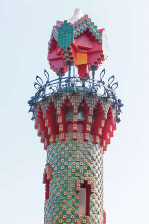 tower detail \"El Capricho\" of Gaudi (Comillas,Spain)のeditorial素材