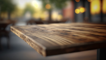 Empty wooden table in cafe, closeup. mockup for designの素材