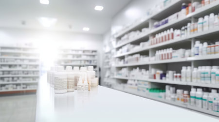 Pharmacy drugstore blur background with bokeh image.の素材