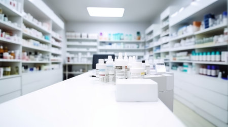 Pharmacy and drugstore blur background with bokeh imageの素材