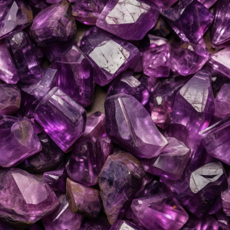 Seamless amethyst semigem crystals geological mineral as nice natural background.の素材