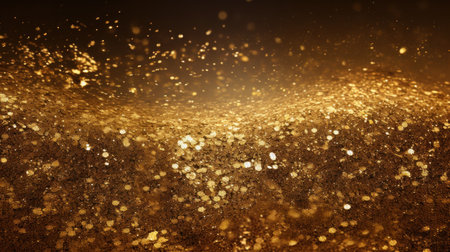 Abstract golden bokeh background. Christmas and New Year concept.の素材