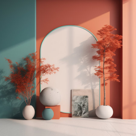 Minimalist interior design. 3d render, 3d illustrationの素材