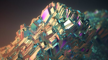 Abstract 3d rendering of chaotic structure. Creative background with geometric shapes.の素材