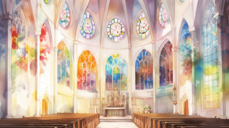 Interior of the Church of St. Francis of Assisi.の素材