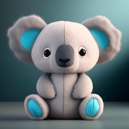teddy bear with blue eyes. 3D illustration. high resolutionの素材