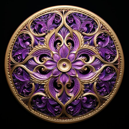 Ornament beautiful card with mandala. Geometric circle element made in 3dの素材