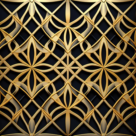 Luxury background with gold ornament. 3d render illustration.の素材