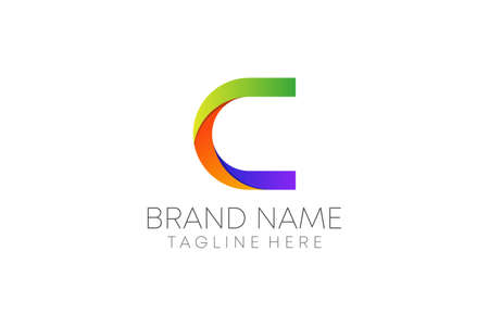 abstract modern business c letter logo. creative colorful gradient c letter logo design vector in eps file. Vector illustrationのイラスト素材