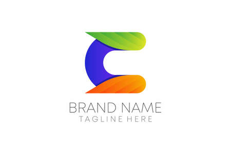 abstract modern business c letter logo. creative colorful gradient c letter logo design vector in eps file. Vector illustrationのイラスト素材