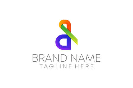 colorful d letter logo design vector for business.のイラスト素材