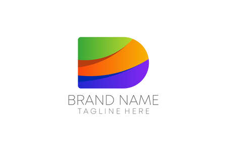 colorful d letter logo design vector for business.のイラスト素材