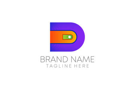 colorful d letter logo design vector for business.のイラスト素材