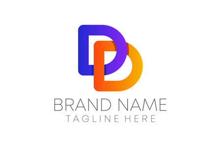 colorful d letter logo design vector for business.のイラスト素材