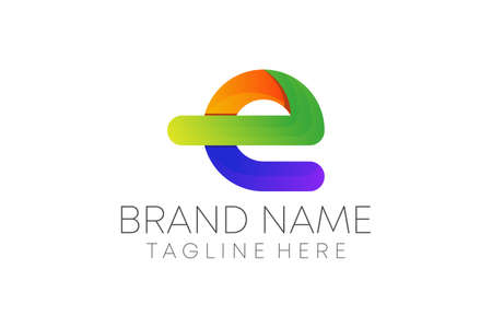 colorful e letter logo design vector for business.のイラスト素材