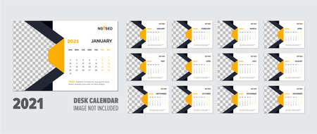 creative 2021 Desk Calendar design vector templateのイラスト素材
