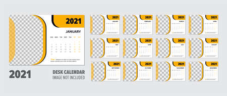 creative 2021 Desk Calendar design vector templateのイラスト素材