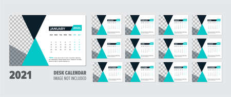 creative 2021 Desk Calendar design vector templateのイラスト素材