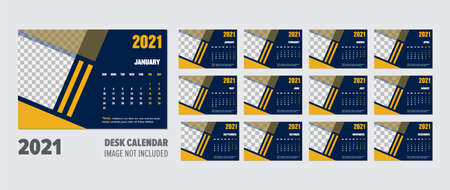 creative 2021 Desk Calendar design vector templateのイラスト素材