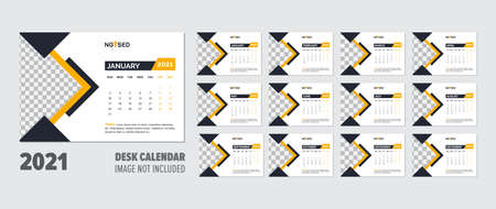 creative 2021 Desk Calendar design vector templateのイラスト素材