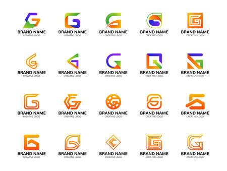 g Letter logo set For Business Template Logoのイラスト素材