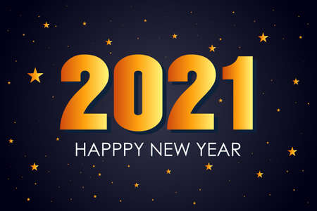 happy new year 2021 background design with star.のイラスト素材