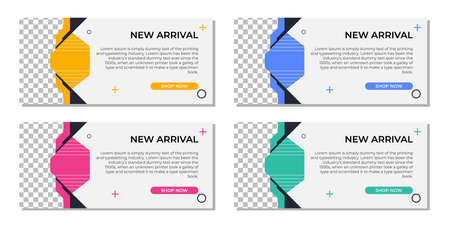 Abstract modern geometric banner template designのイラスト素材