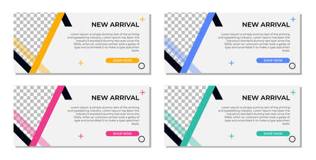 Abstract modern geometric banner template designのイラスト素材