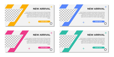 Abstract modern geometric banner template designのイラスト素材