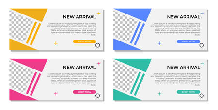 Abstract modern geometric banner template designのイラスト素材