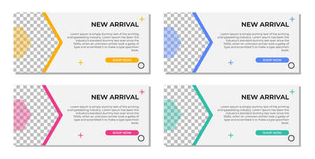 abstract modern geometric banner template designのイラスト素材