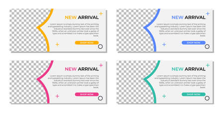 abstract modern geometric banner template designのイラスト素材