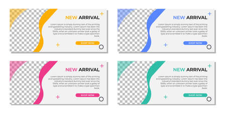 abstract modern geometric banner template designのイラスト素材