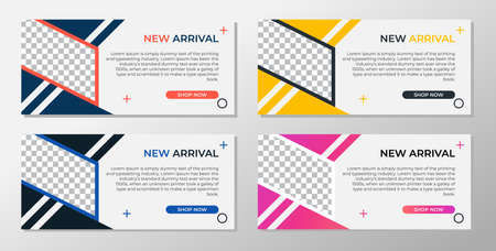 abstract modern geometric banner template designのイラスト素材