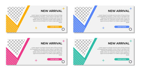 abstract modern geometric banner template designのイラスト素材