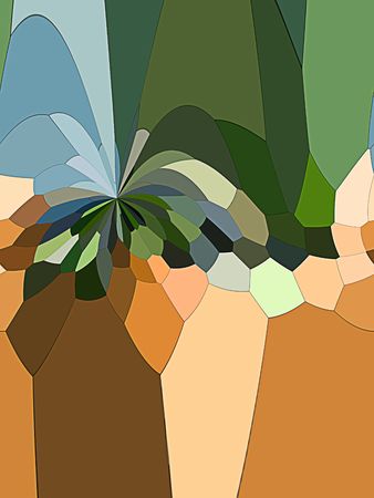 A computer generated background abstract in the likeness of a palm tree with sandy color and grassy color. の写真素材