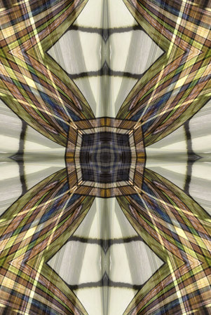 A digitally generated image from a base photo into a stained glass abstract. 