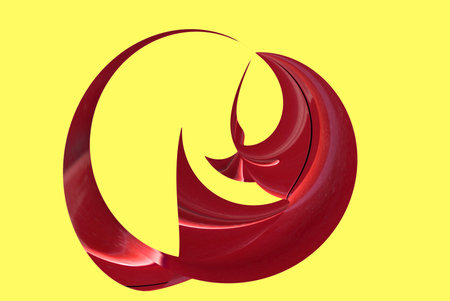 A digitally generated abstract in the shape of curves with sharp points. 