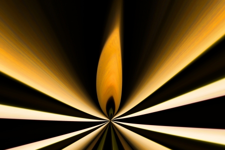 A digitally generated image using a set of algorithms on an original photo creating lines and shapesto form a flame and it's rays.の写真素材