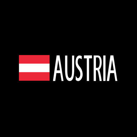 Austria to the Right of Austrian National Flagの写真素材