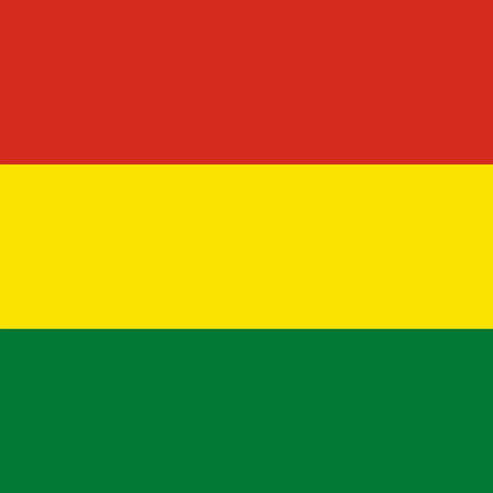 Square Bolivia National Flag, Red, Yellow, Greenの写真素材