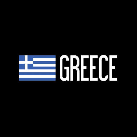 Greece to the Right of the Greek National Flagの写真素材