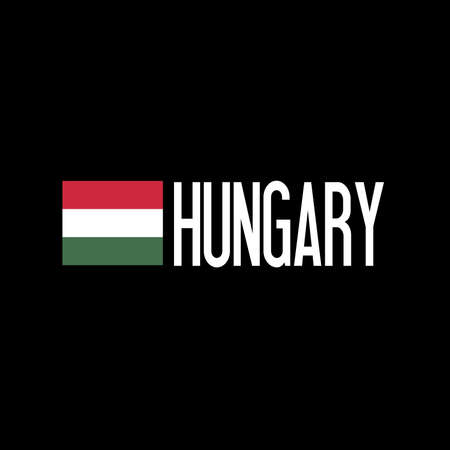 Hungary to the Right of the Hungarian National Flagの写真素材