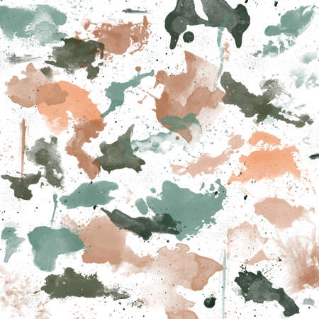 Sage Peach Green White Color Palette Splatterの写真素材