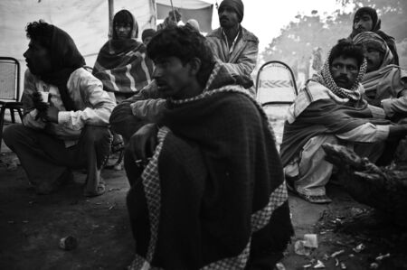 Coffee before Camel Camp Market Opens, Rajasthan Indiaのeditorial素材