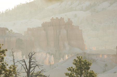 Awe-inspiring rock formations in Bryce Canyon National Parkの写真素材