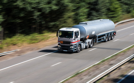 Cistern lorry on the motorwayの写真素材